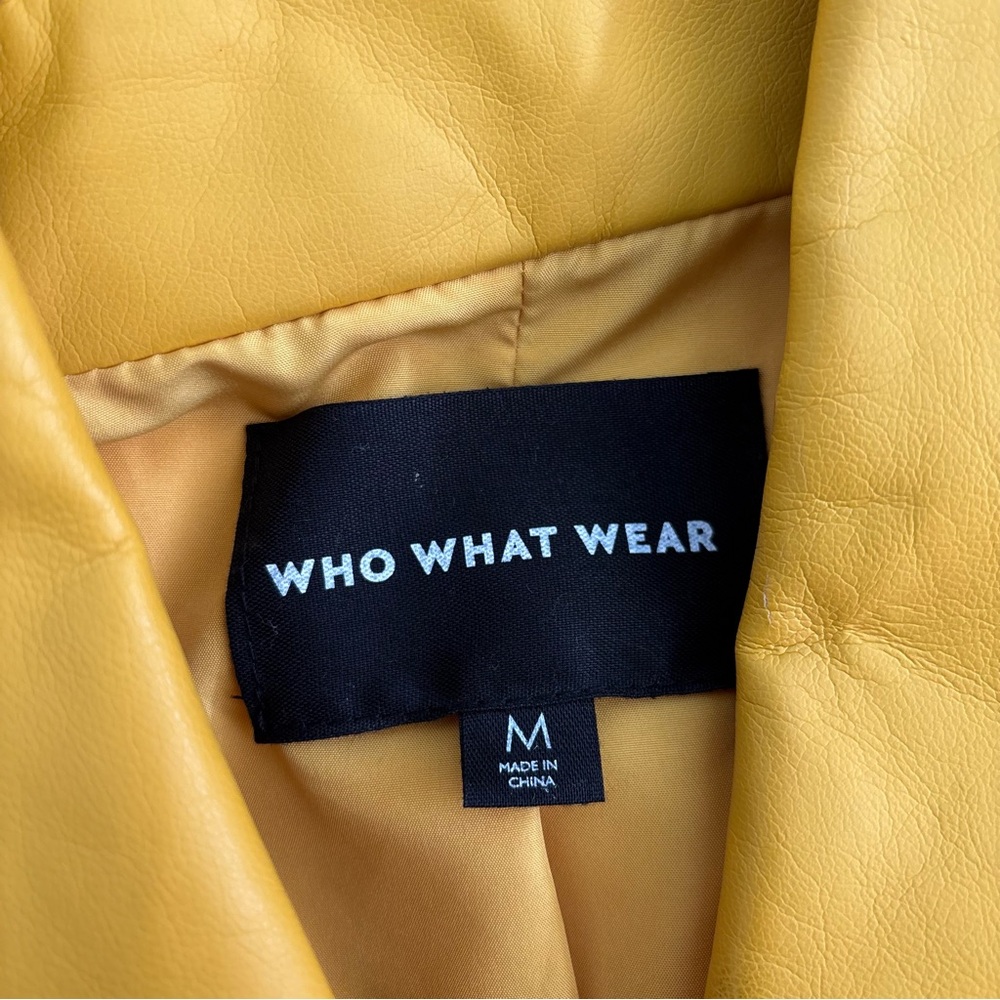 Who what wear yellow biker-style leather jacket - Picture 6 of 6